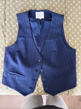 Women’s Navy Pinstripe Vest